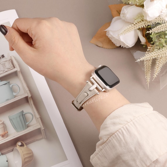Slim Leather Band for Apple Watch Bands 38/40/41/42/44/45/46  display picture 1