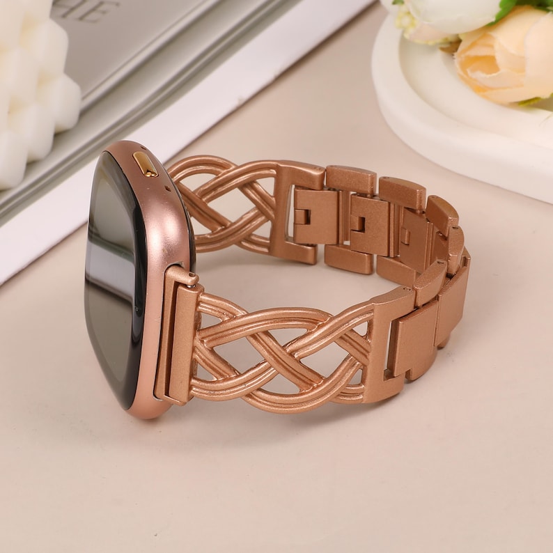 Stylish Celtic knot pattern Fitbit Versa watch strap gift for her