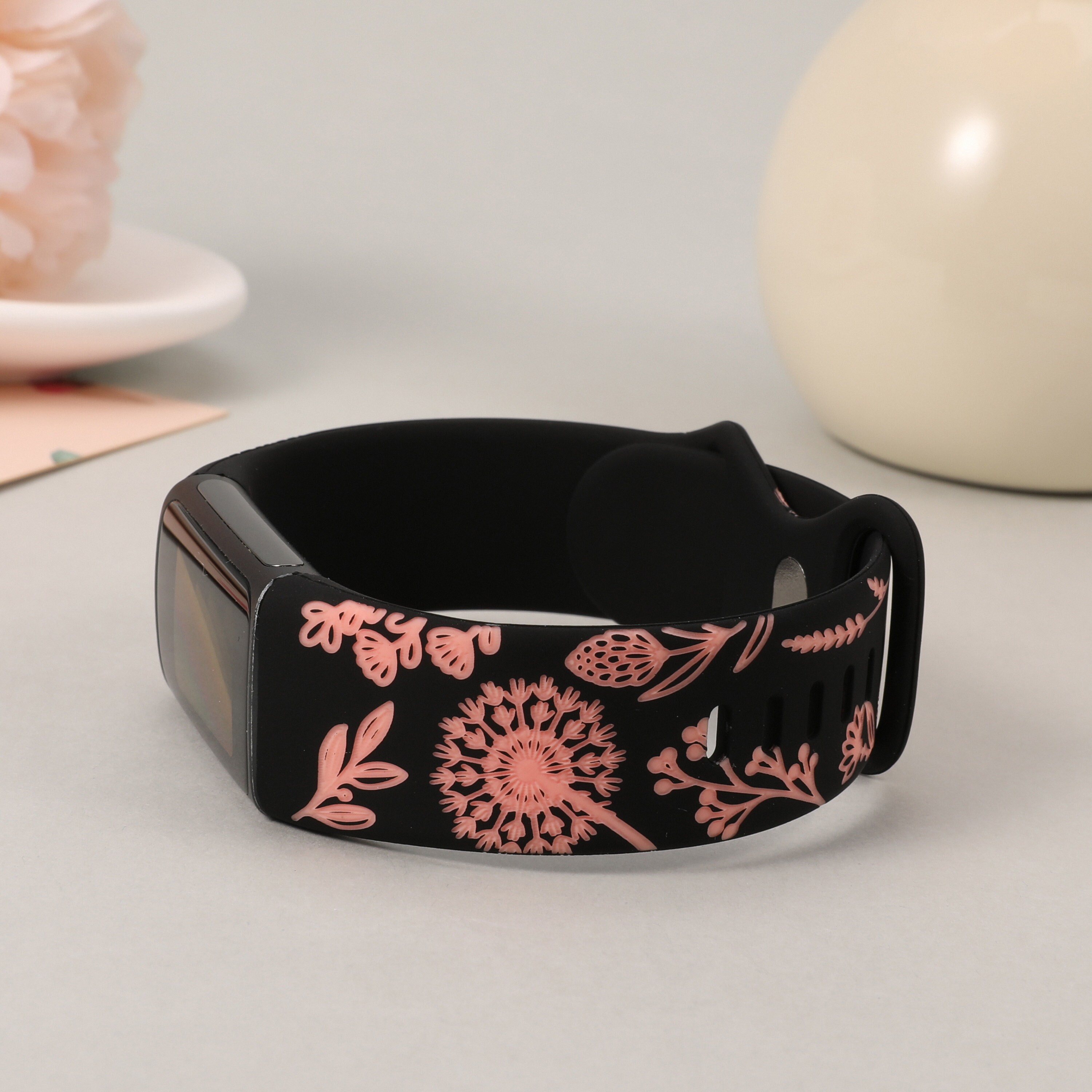 Armbänder Mit Rosen & Schmetterling Gravur Für Fitbit Charge 6/5 – 2 Stück, Silikon, Wasserdicht, Handgelenk 140–200 Mm