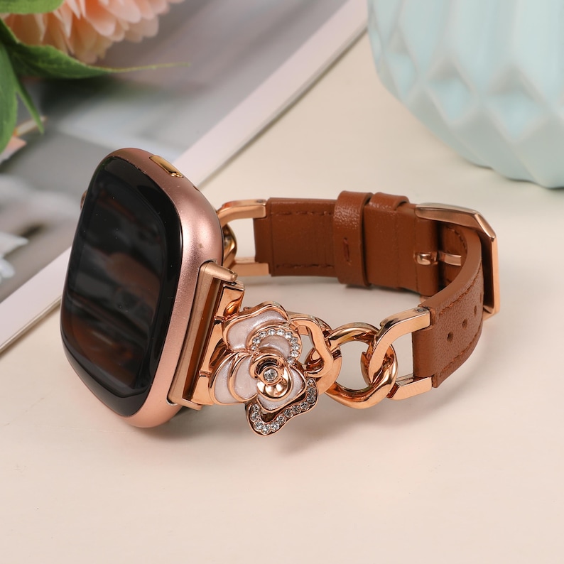 Feminine Fitbit Sense band inspired by French jewelry style
