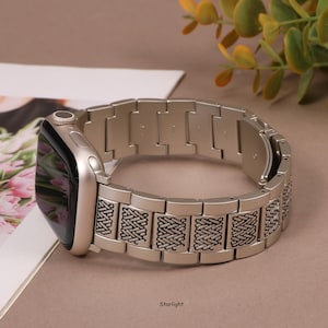 Celtic Wheat Apple Watch Bands 41/40/38/44/45/46/49/42mm Women Men, Dressy Metal Strap Designer for iWatch Ultra SE Series 10 9 8 7 6 5 4-1