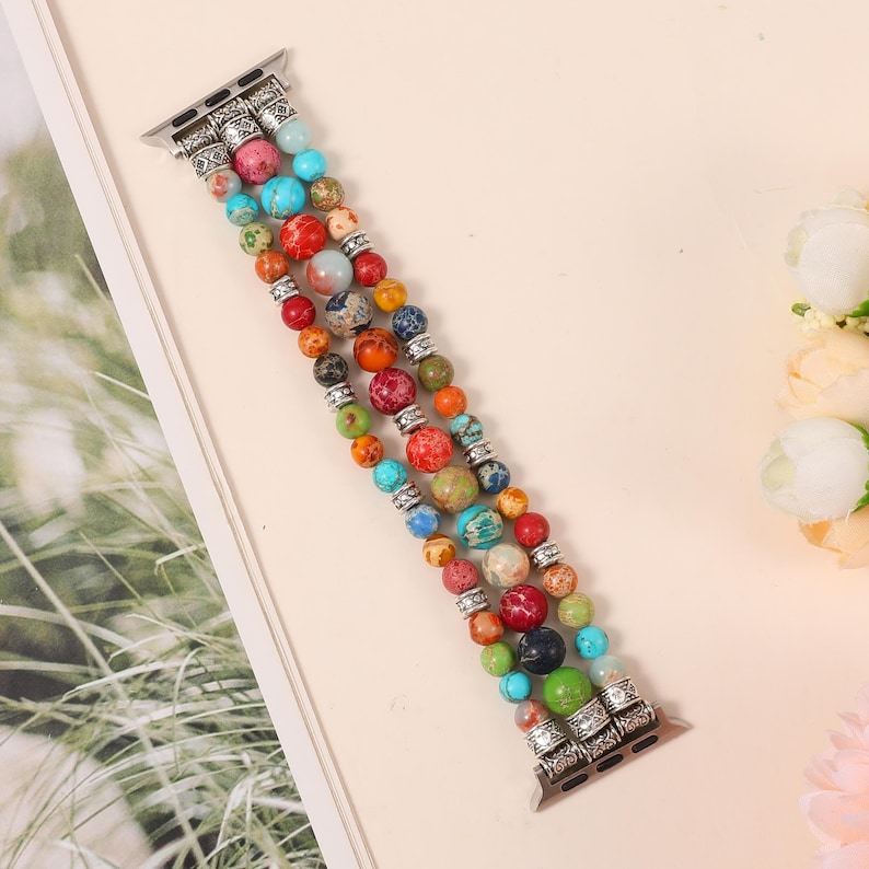 artistic natural stone beads watch band