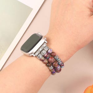 multicolor stone apple watch bracelet design