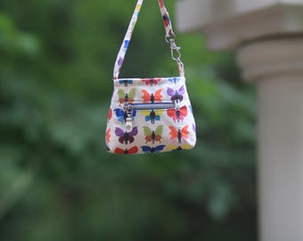 Hand Sewn Tiny Purse in Pride Butterflies Motif