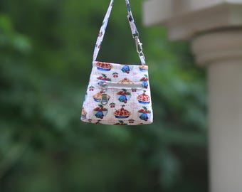 Hand Sewn Tiny Purse in Cherry Pie Motif