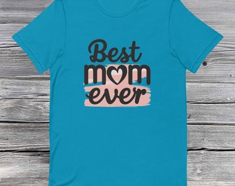 Camiseta de manga corta unisex mejor mamá, camiseta, cumpleaños, regalos