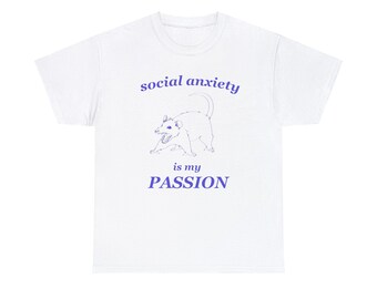 La ansiedad social es mi camisa de pasión, camisa de rana, camisa de dibujos animados de salud mental, camisa de meme