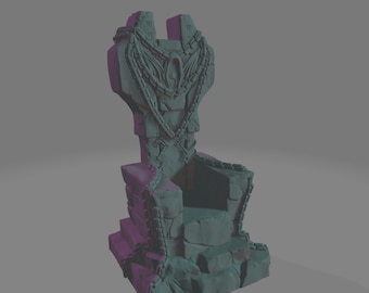 Fantasy Throne Digital STL File - DND Throne - Tabletop Roleplay Gaming - Fantasy RPG Miniature - Digital File for 3D Printing - Jarl Throne