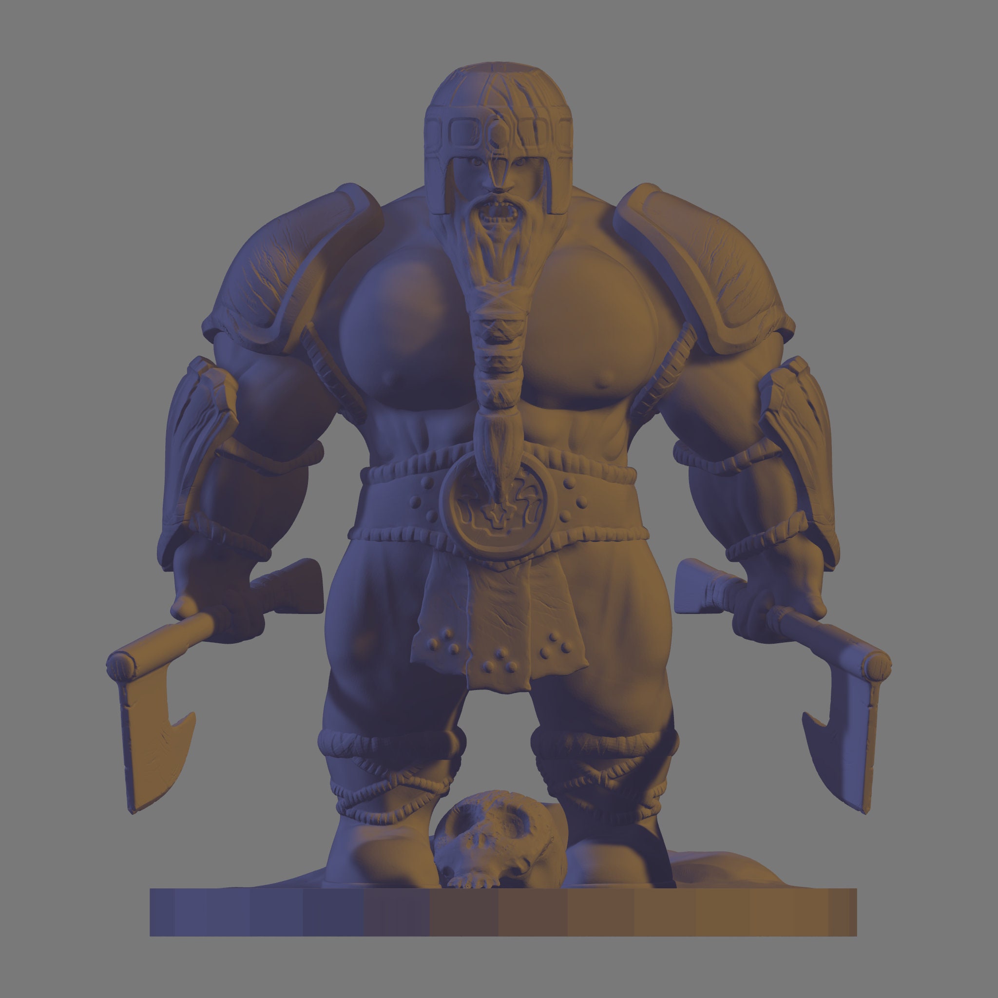 Dwarven Barbarian 3D STL File Dnd Dwarf Prop Tabletop Roleplay Gaming ...