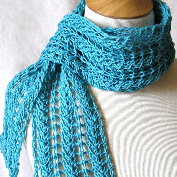 Knit Lace Scarf Pattern plus 3 Tutorials - Instant Download