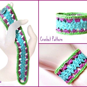 Crochet Bracelet Jewelry Pattern PDF: Fast Easy Lace Cuff in Thread Crochet