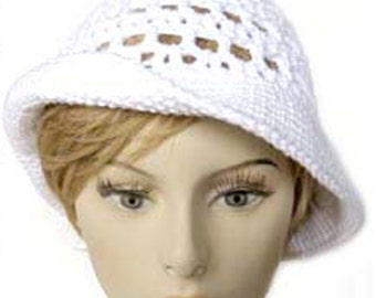 Crochet Hat Pattern - Ingrid Bergman Summer Sun Hat 1940s Retro Style - Instant Download PDF