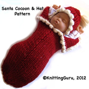 Baby Knitting Pattern Cocoon Hat Bunting Fast Easy PDF - Etsy