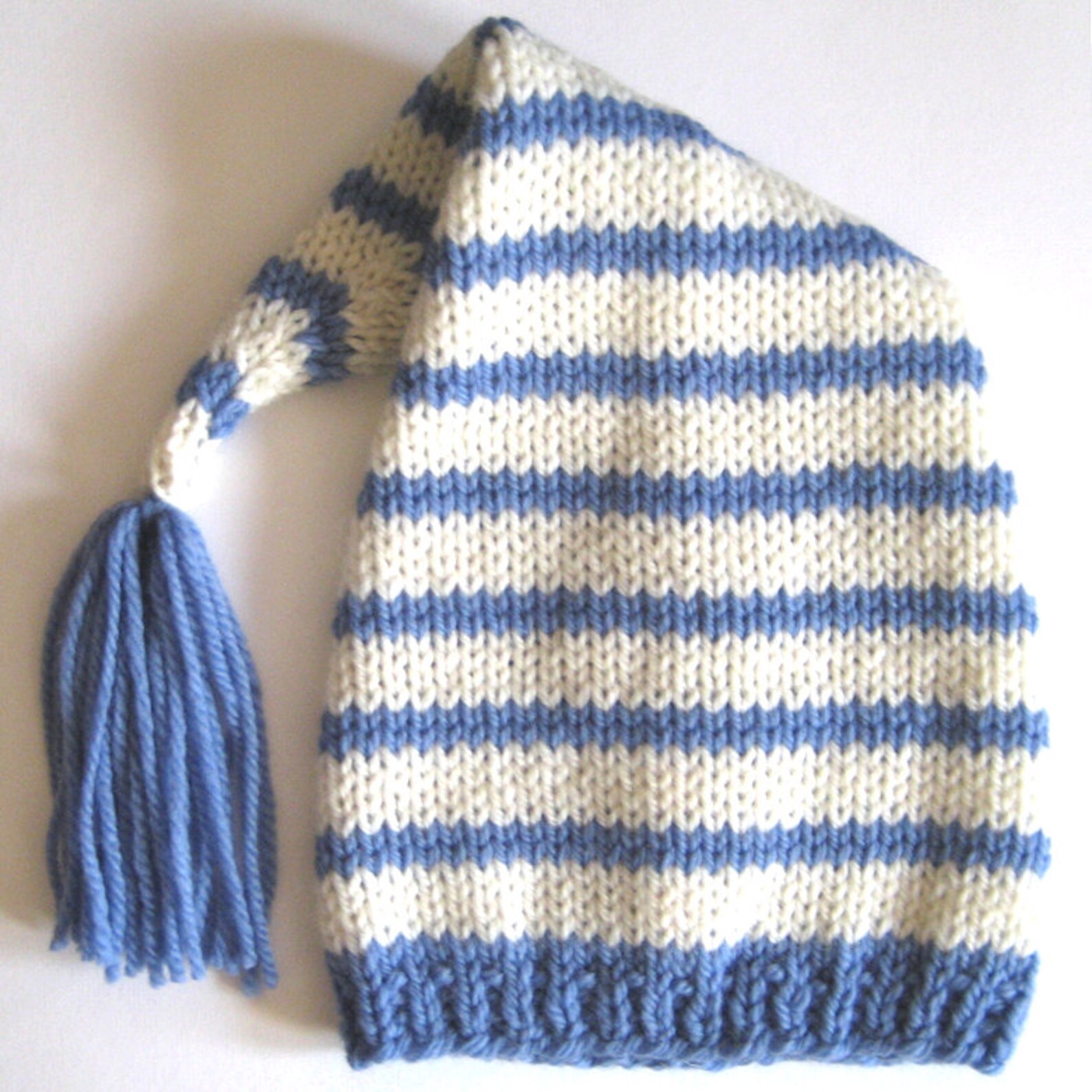 Knit Baby Hat Pattern Tutorial Stocking Cap Pixie Elf Christmas Hat