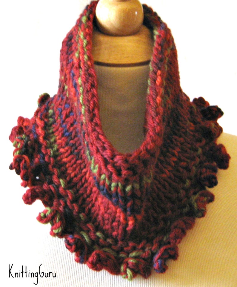 Chunky Knit Cowl Scarf PATTERN Instant Download Fast Easy Etsy