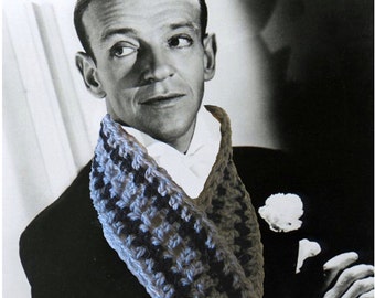 Crochet Scarf Pattern Fred Astaire - Fast Easy Unisex DIY Instant Download PDF