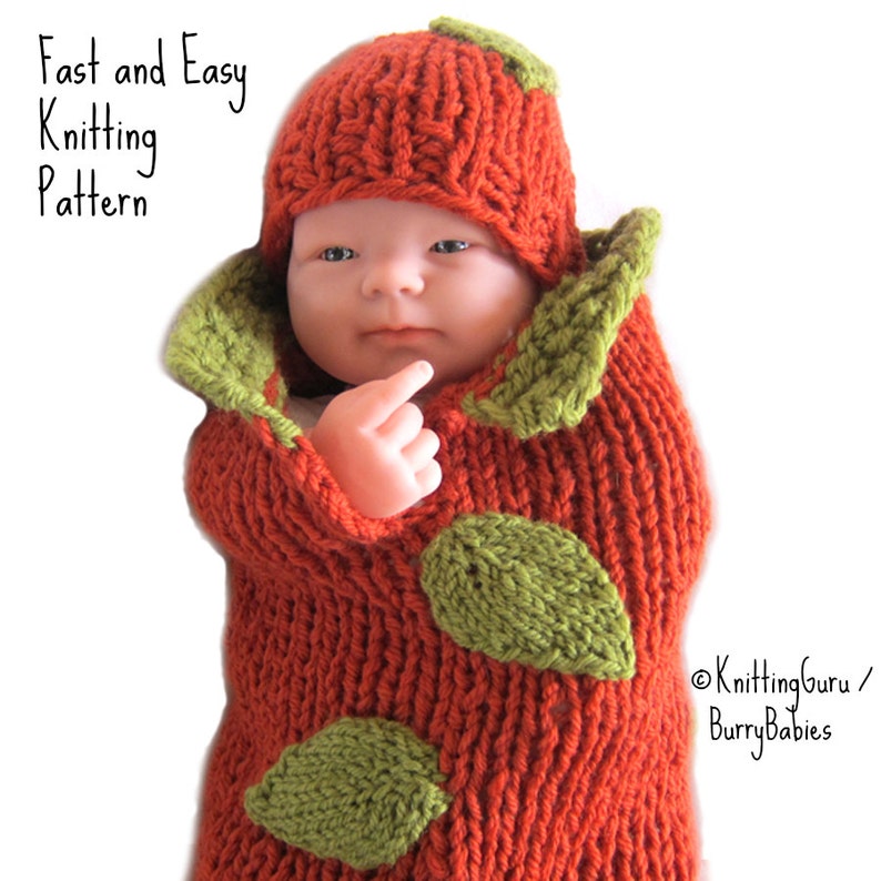 Knitting PATTERN Baby Pumpkin Cocoon PDF Infant Costume Fast Easy Diy ...