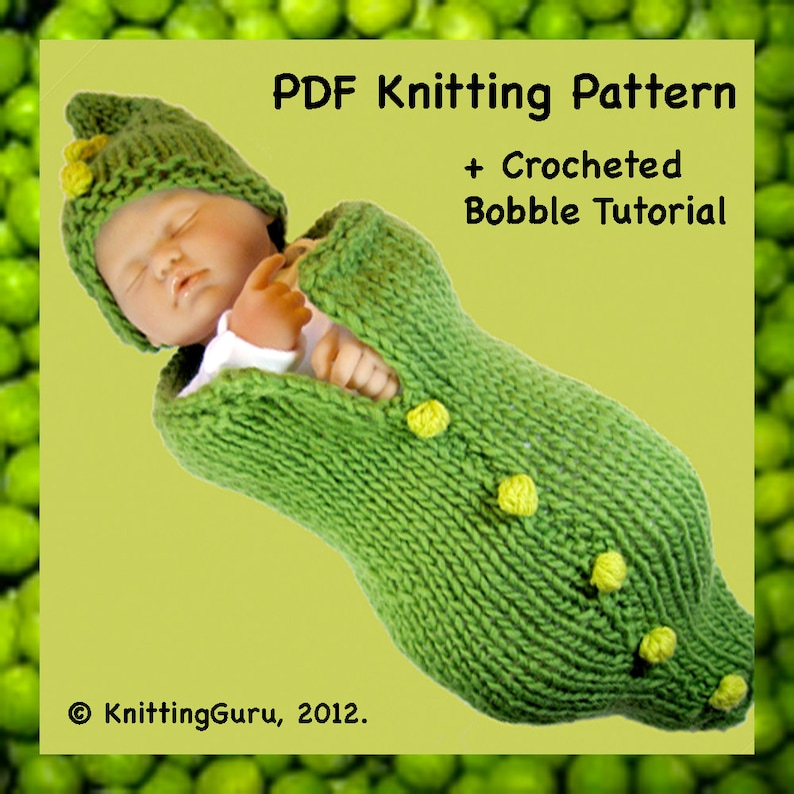 2 Knit PATTERNS Tutorials Baby Cocoons and Hats / Buntings Etsy