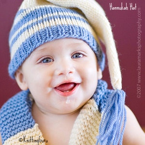 Knit Baby Hat Pattern Tutorial Stocking Cap Pixie Elf Christmas Hannukah Hat Instant Download image 3