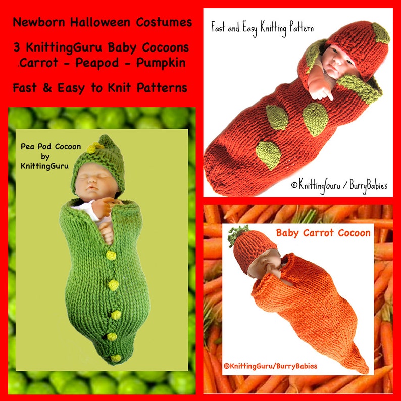 3 Baby Cocoon Patterns Knit Pattern Pack Tutorials - Etsy