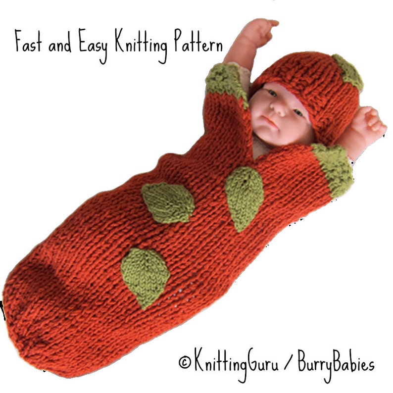 Knit Pattern Pumpkin Baby Cocoon PDF Infant Costume Fast - Etsy UK