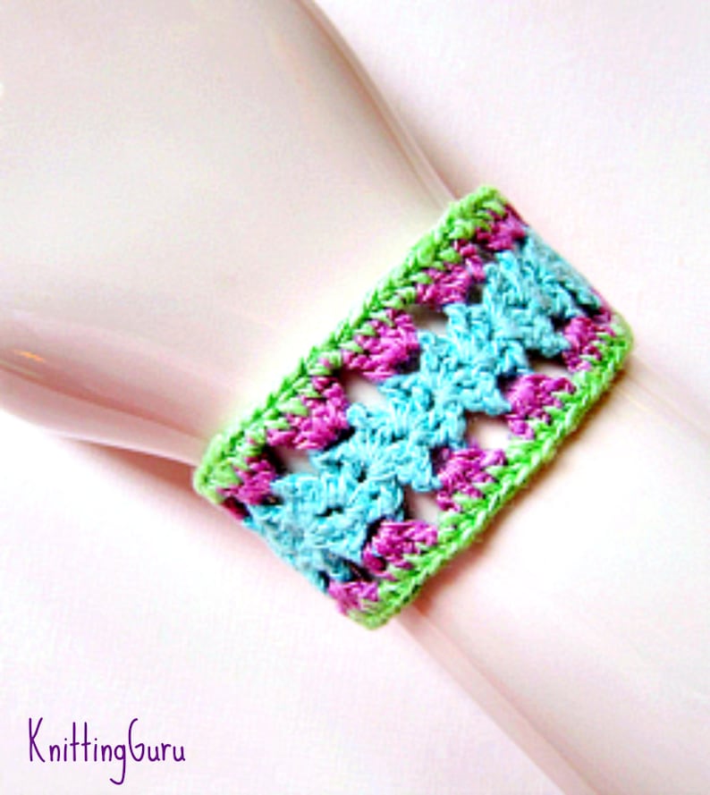 Crochet Bracelet Jewelry Pattern PDF: Fast Easy Lace Cuff in Thread Crochet image 4