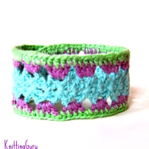 Crochet Bracelet Jewelry Pattern PDF: Fast Easy Lace Cuff in Thread Crochet image 3