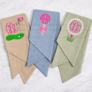 Ladies Spring Golf Monogrammed Personalized Embroidered Wreath Sash
