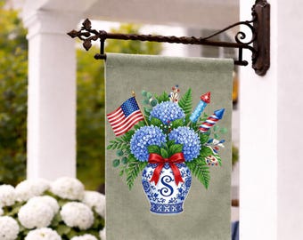 4th of July Independence Day Patriotic Embroidered Personalized Custom Garden & Yard Flag