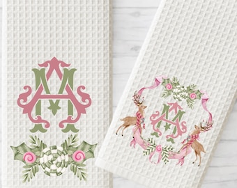 Preppy Deer Crest Tea Towel