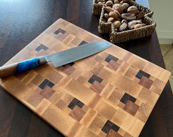 Premium end grain cutting board, hardwood, butchers block, bbq and kitchen style. Made in Ireland top quality boards
