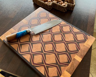 Premium end grain cutting board, hardwood, butchers block, bbq and kitchen style. Made in Ireland top quality boards