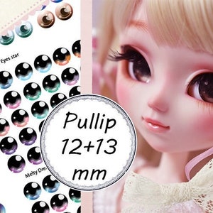 Pullip / BJD / Dollfie Dream Printable Eye Chips Sheet 9 12/13mm 画像 1