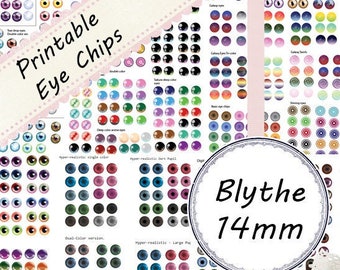 Blythe & Furby ~ 10 feuilles de puces oculaires numériques imprimables ~ DISCOUNT COMBINATION DEAL ~