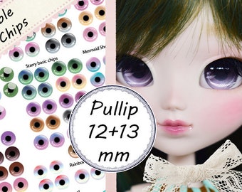 Puces pour les yeux imprimables Pullip / BJD / Dollfie Dream - Feuille n° 5 - 12 mm + 13 mm