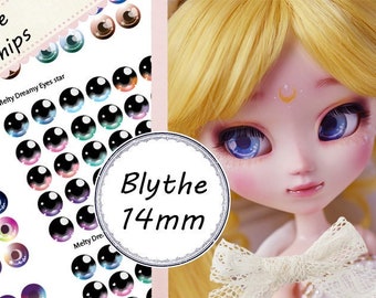 Blythe & Furby Printable Eye Chips - Sheet #9 - 14mm