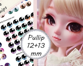 Puces pour les yeux Pullip / BJD / Dollfie Dream imprimables - Feuille n° 9 - 12/13 mm