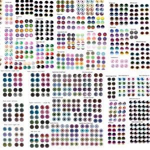 Blythe & Furby 10 sheets of printable digital eye chips DISCOUNT COMBINATION DEAL image 2