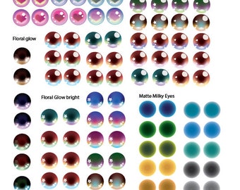 Blythe & Furby Printable Eye Chips - Sheet #10 - 14mm