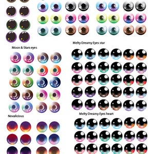 Pullip / BJD / Dollfie Dream Printable Eye Chips Sheet 9 12/13mm 画像 2