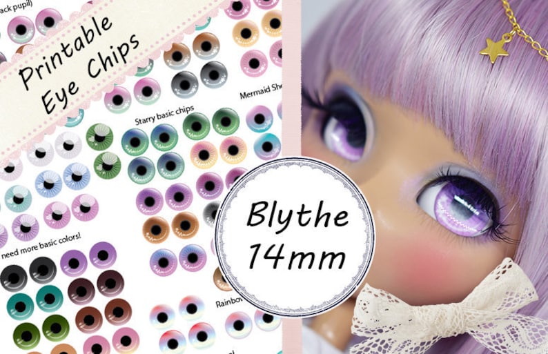 Blythe Printable Eye Chips Sheet 5 14mm | Etsy
