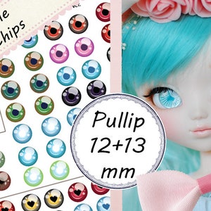 Pullip / BJD / Dollfie Dream Printable Eye Chips - Sheet #1 (Updated!) - 12mm + 13mm