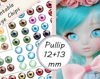 Pullip / BJD / Dollfie Dream Printable Eye Chips - Sheet #1 (Updated!) - 12mm + 13mm