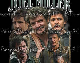 Joel Miller Pedro Pascal TLOU Png, TLOU Png, Regalo de Joel Miller para amantes del cine, Archivo Cricut PNG, Arte de sublimación, Archivo de arte PNG