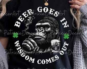 Whisky gaat in wijsheid komt uit PNG Svg voor Circut, grappige Bourbon Clipart, drink humor afdrukbare, whisky cadeau ontwerp, Instant Download