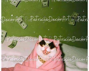 Rich Cats PNG SVG, Funny Cat With Money Meme Design, Gen Z Brainrot Humor Digital Download, Cool Cat Lover Graphic