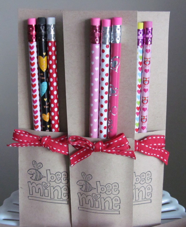 Valentine's Pencil Packs great for party favors or | Etsy