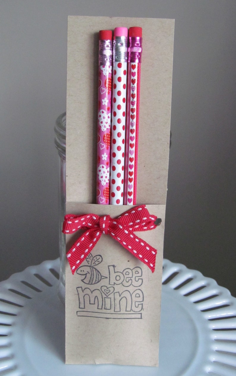 Valentine's Pencil Packs great for party favors or Etsy
