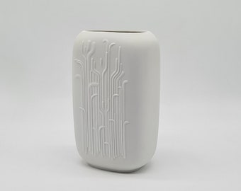 Scherzer Vase 745-2 Op Art Bisquit Porcelain biscuit porcelain matt design draft 1960s 1970s 60s 70s 60s 70s wires network bamboo