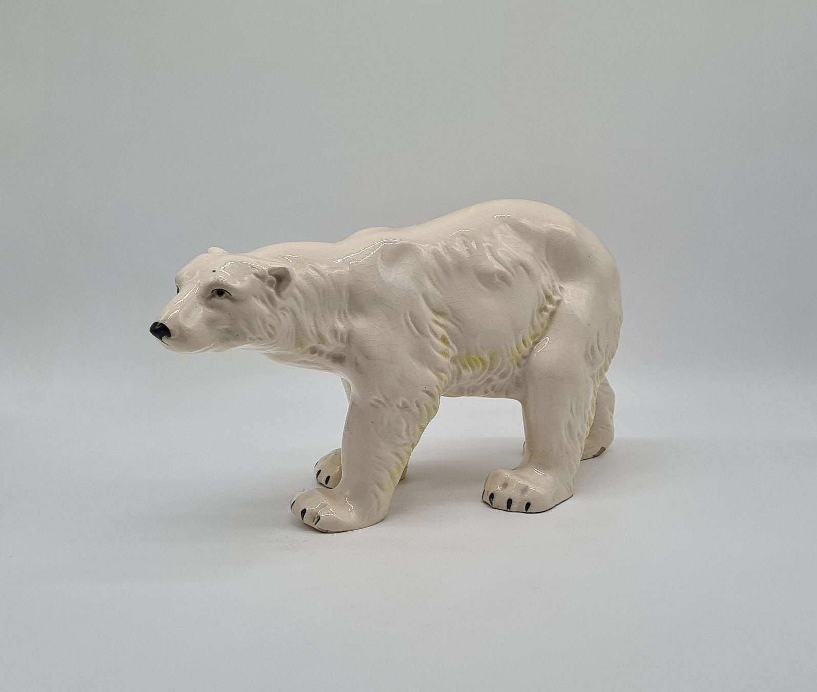 Polar bear figure ceramic figure vintage design draft Art Deco Germany ceramics figurine 30s 1930s german pottery polar bear figure
